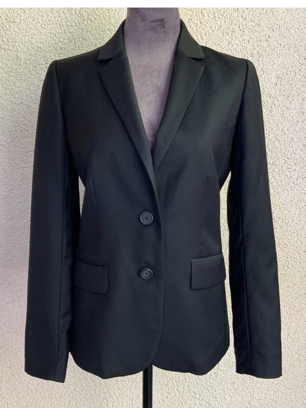 J.Crew Super 120s Wool Black Blazer Size 0 Classic Tailored